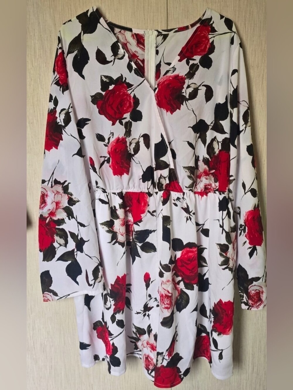 Wrap Style Romper With Roses
